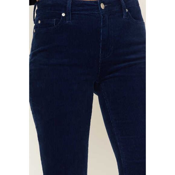 Cleo + Wolf Women's Corduroy Jeans Size 29 Navy Blue High Rise Bootcut‎ Flare - Picture 4 of 16